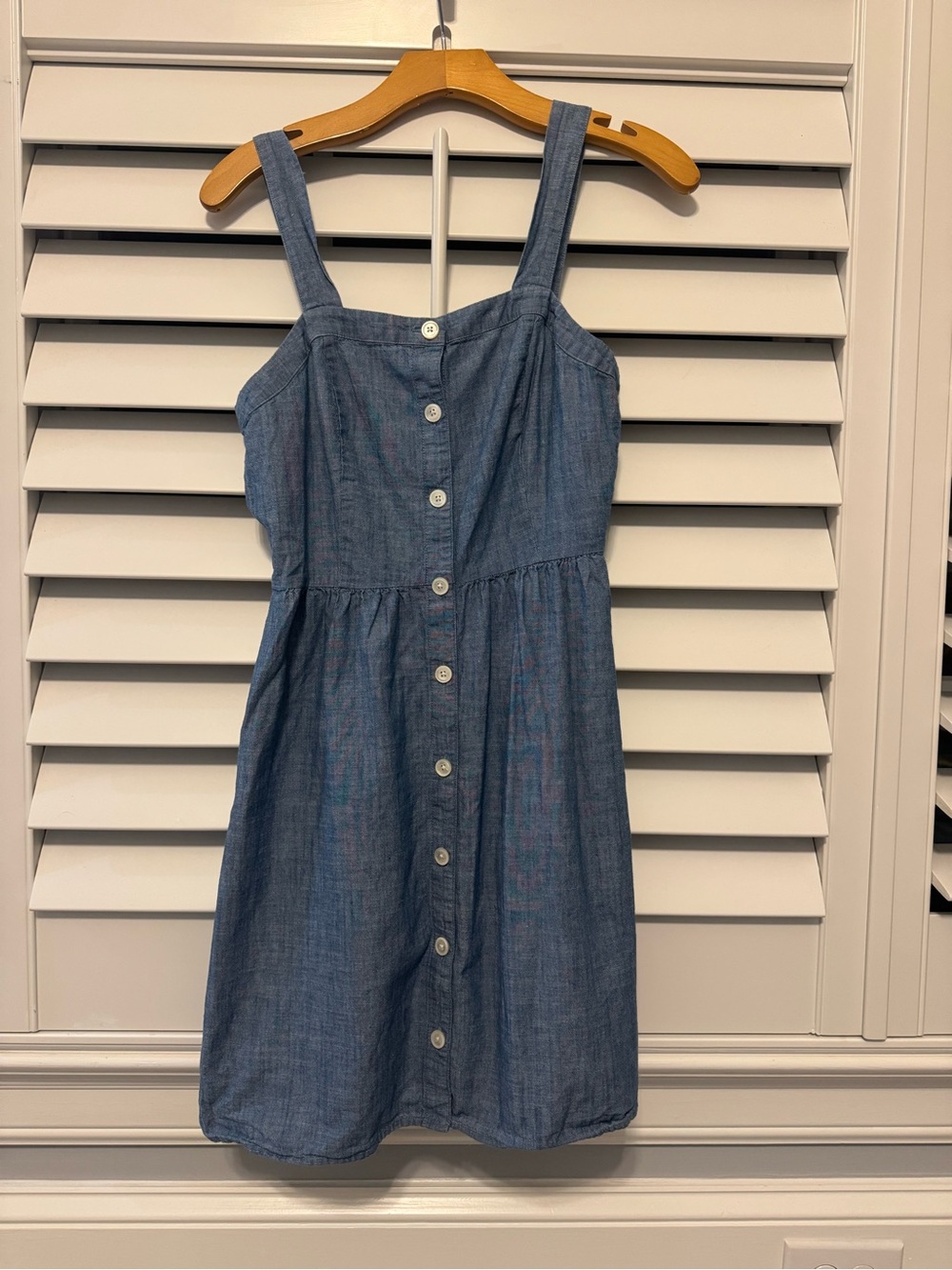J. Crew Blue Jean Button-Front Mini Dress